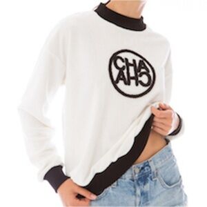 ellandemm Terry Cloth Cha Cha Sweatshirt White Womens